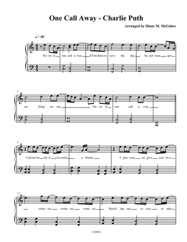 One Call Away (arr. Diane M. McGahee)