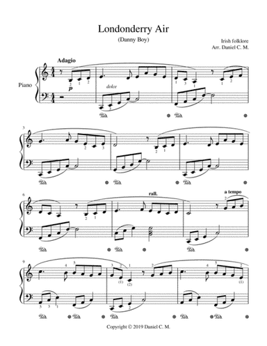 Danny Boy for piano (easy) (arr. Daniel C. M.)