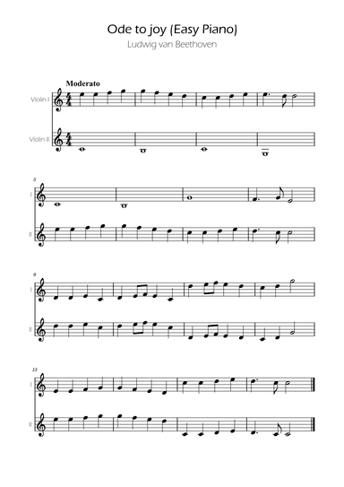 Ode To Joy - Easy Violin Duet (arr. Ygor Nunes)