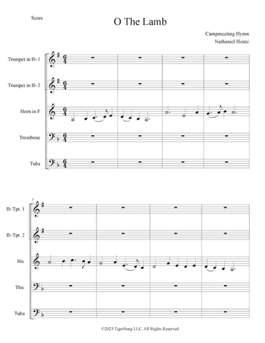 O The Lamb (Camp-meeting tune) for Brass Quintet (arr. Nathaniel Hontz)