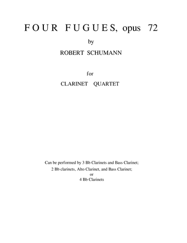 Four Fugues, opus 72 (arr. David Musheff)