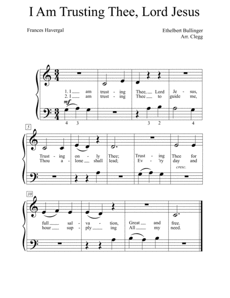 I Am Trusting Thee, Lord Jesus (arr. Colleen D. Clegg)