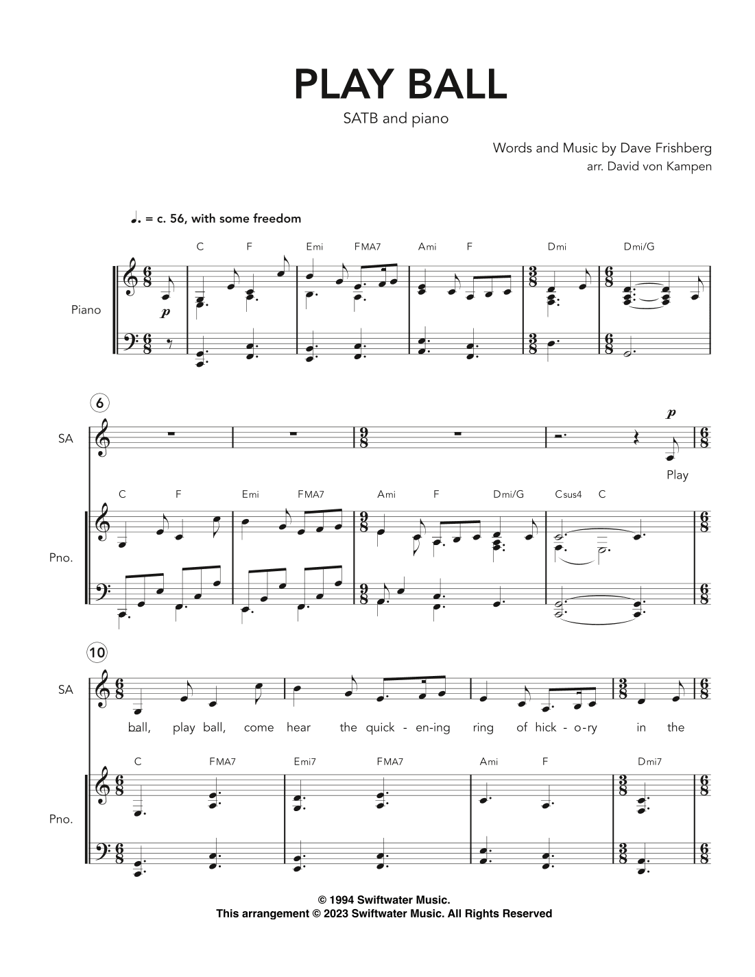Play Ball (arr. David Von Kampen)