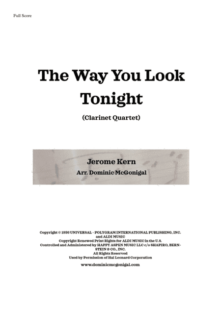 The Way You Look Tonight (arr. Dominic McGonigal)