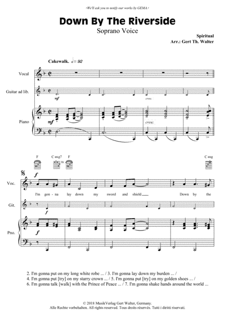 Down By The Riverside (arr. Gert Th. Walter)