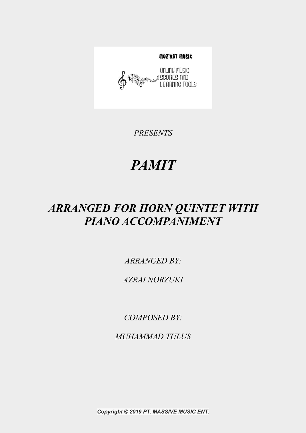 Pamit (arr. Azrai Norzuki)