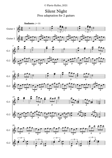Silent Night (for 2 guitars) (arr. Flavio Keller)
