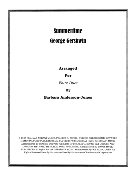 Summertime (arr. Barbara Anderson-Jones)