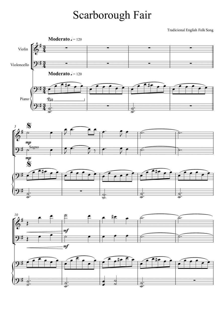 Scarborough Fair - Traditional English Folk Song (Violin and Violoncello Duet) (arr. André Laitano)