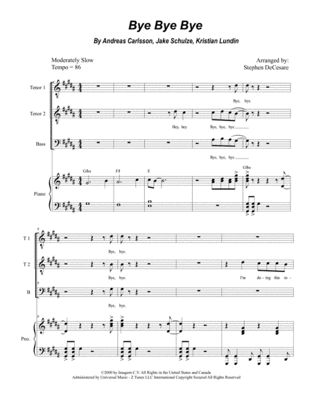Bye Bye Bye (arr. Stephen DeCesare)