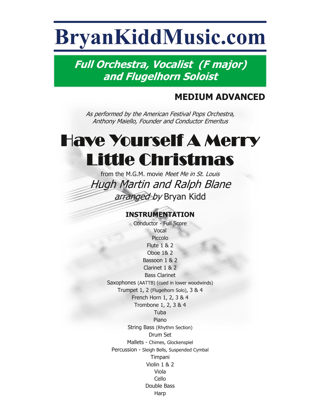 Have Yourself A Merry Little Christmas (arr. Bryan Kidd)