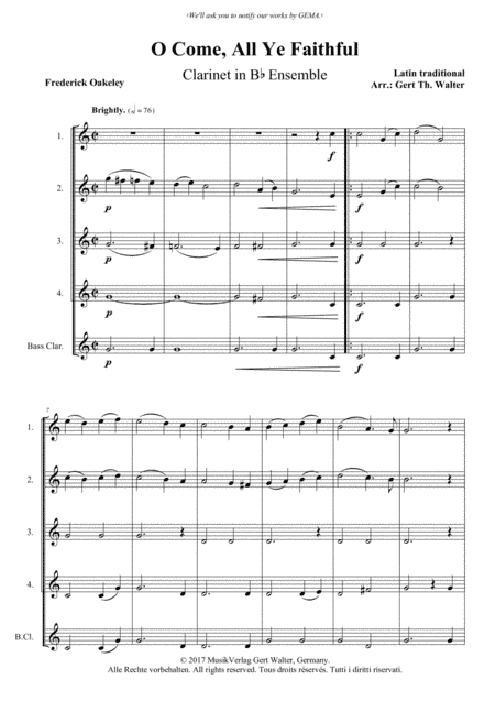 O Come, All Ye Faithful (arr. Gert Th. Walter)