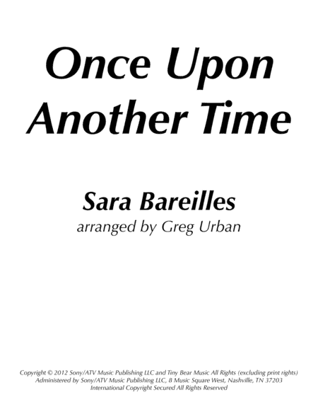 Once Upon Another Time (arr. Greg Urban)