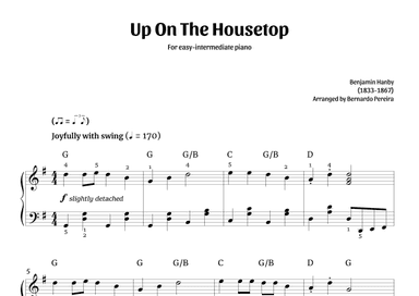Up On The Housetop (easy-intermediate piano – G major) (arr. Bernardo Pereira)
