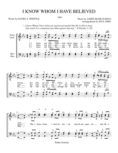 I KNOW WHOM I HAVE BELIEVED (arr. Paul A. Jorg)