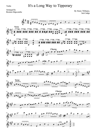 It's a Long Way to Tipperary (arr. Adelaide String Duo)
