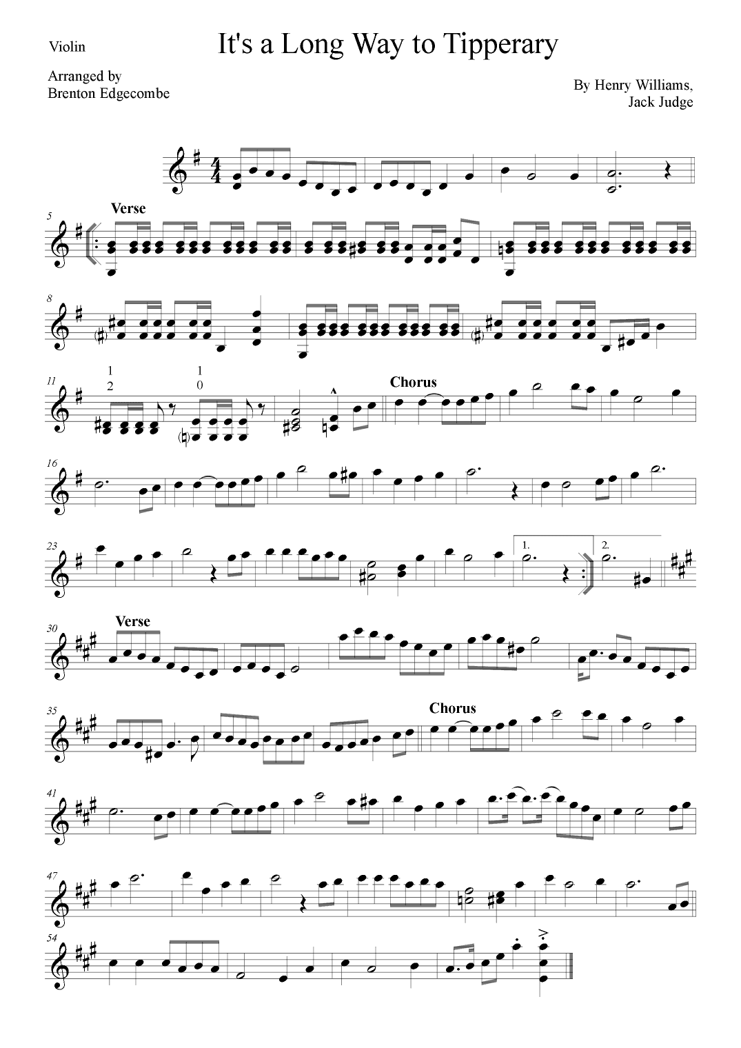 It's a Long Way to Tipperary (arr. Adelaide String Duo)