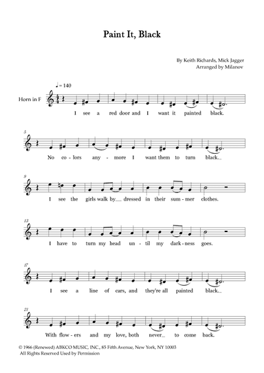 Paint It, Black (arr. Milanov)