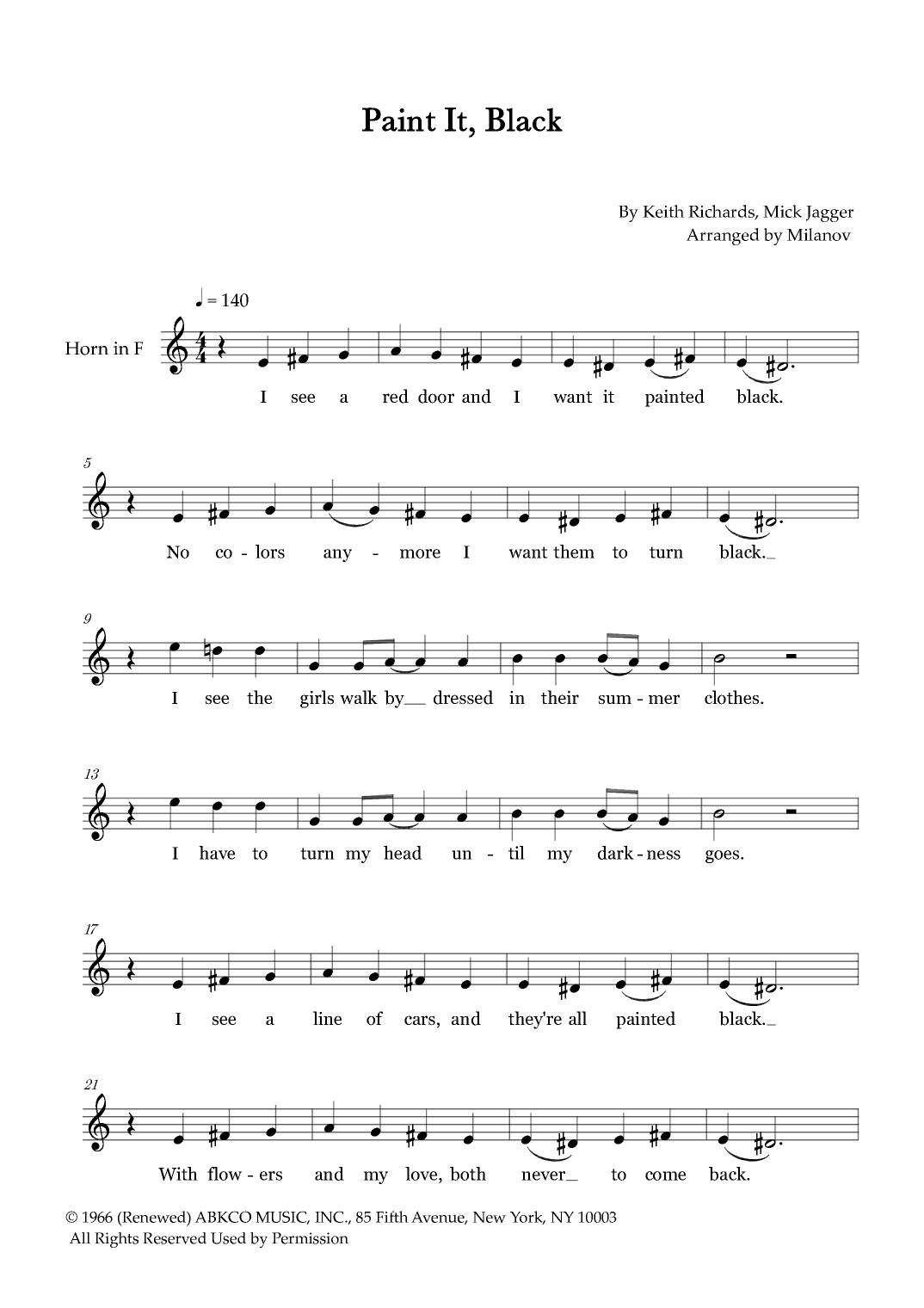 Paint It, Black (arr. Milanov)