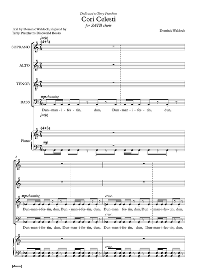 "Cori Celesti" for SATB choir