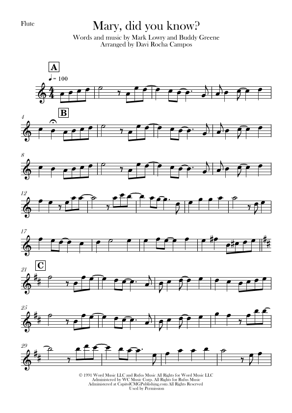 Mary, Did You Know? (arr. Davi Rocha Campos)