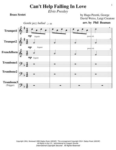 Can't Help Falling In Love (arr. Phil Beaman)