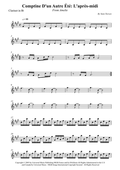 Comptine D'un Autre Été: L'après-midi (arr. Wesley S. SIlva)