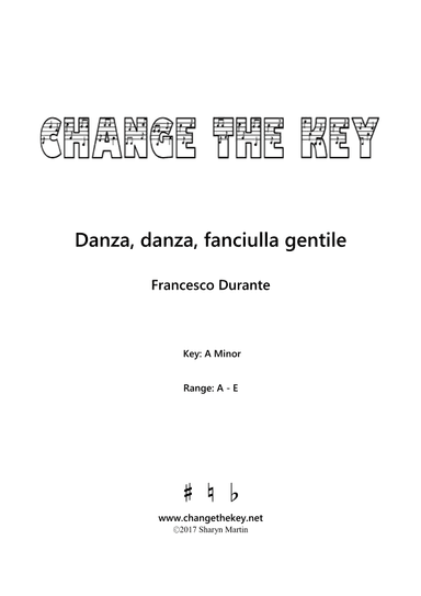 Danza, danza, fanciulla gentile A Minor (arr. S. Martin)