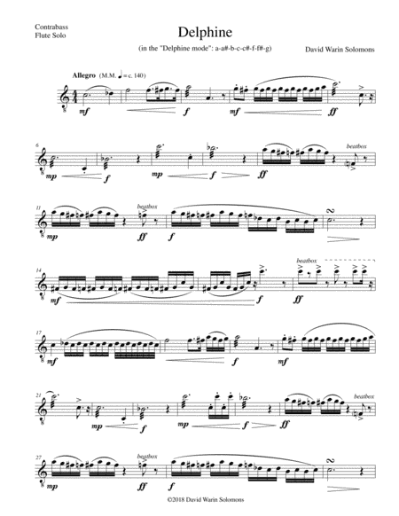 Delphine for contrabass flute solo