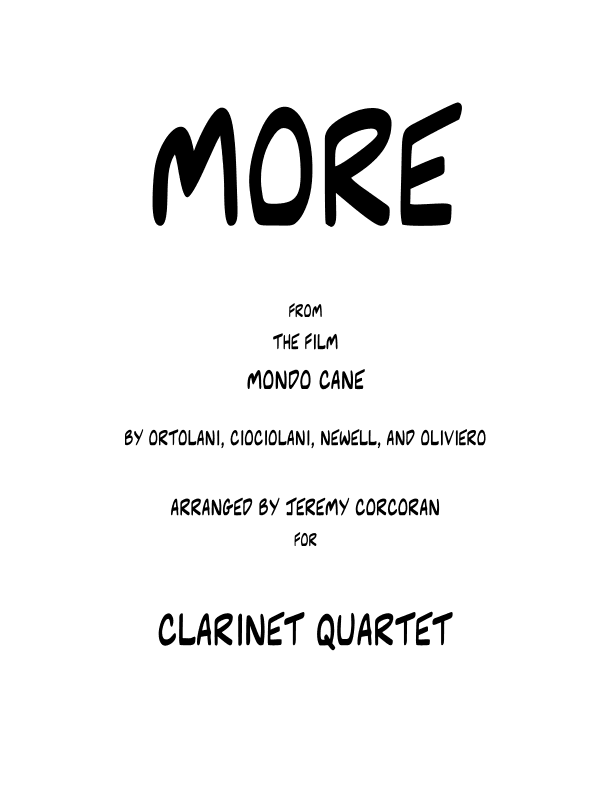 More (ti Guarderò Nel Cuore) (arr. Jeremy Corcoran)