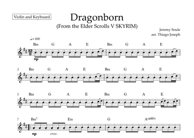 Dragonborn (skyrim Theme) (arr. Thiago Joseph)