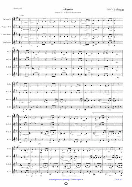 Allegretto (Beethoven: Symphony No.7, mov. II, excerpt) (arr. Josef STASTNY)