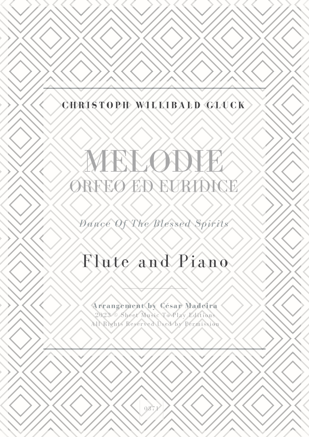 Melodie from Orfeo ed Euridice - Flute and Piano (Full Score and Parts) (arr. César Madeira)