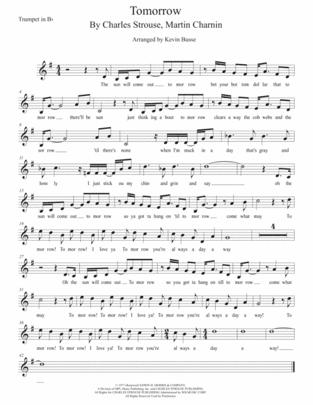 Tomorrow (arr. Kevin Busse)