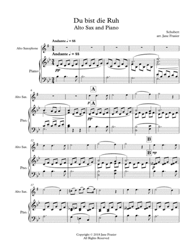 Du bist die Ruh (arr. Jane Frasier)