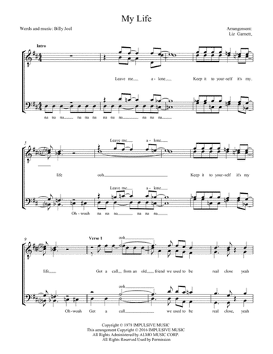 My Life (arr. Helping You Harmonise)