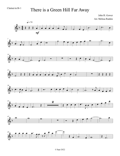 There is a Green Hill Far Away (arr. Melissa Rankin)