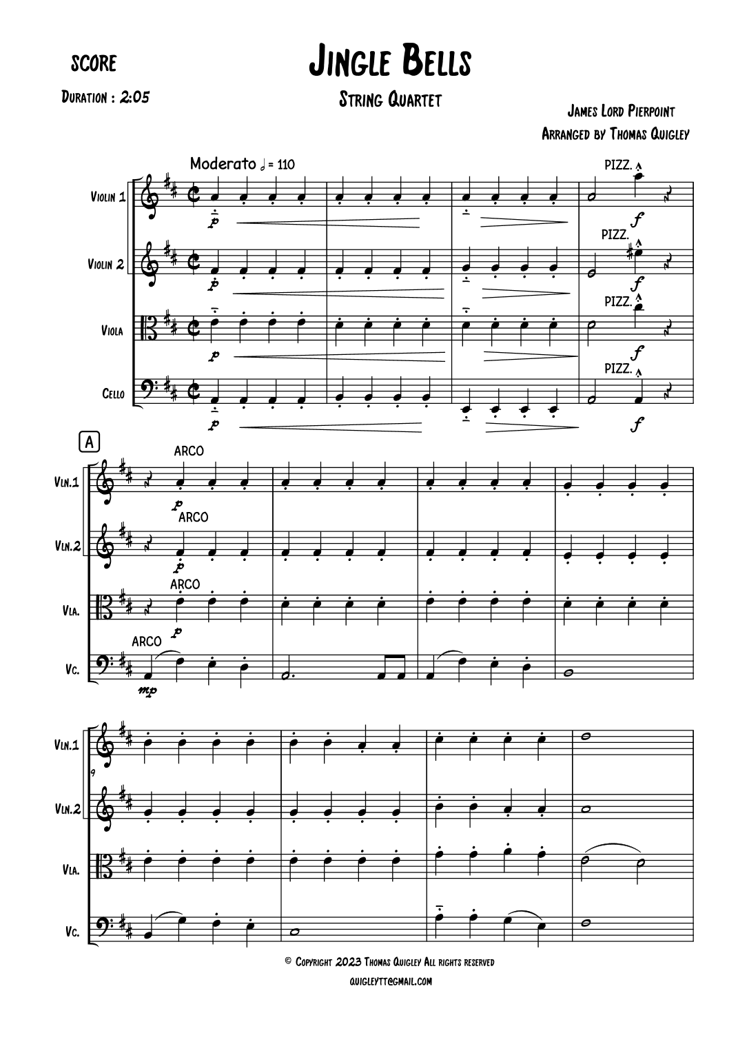 Jingle Bells (arr. Thomas Quigley)