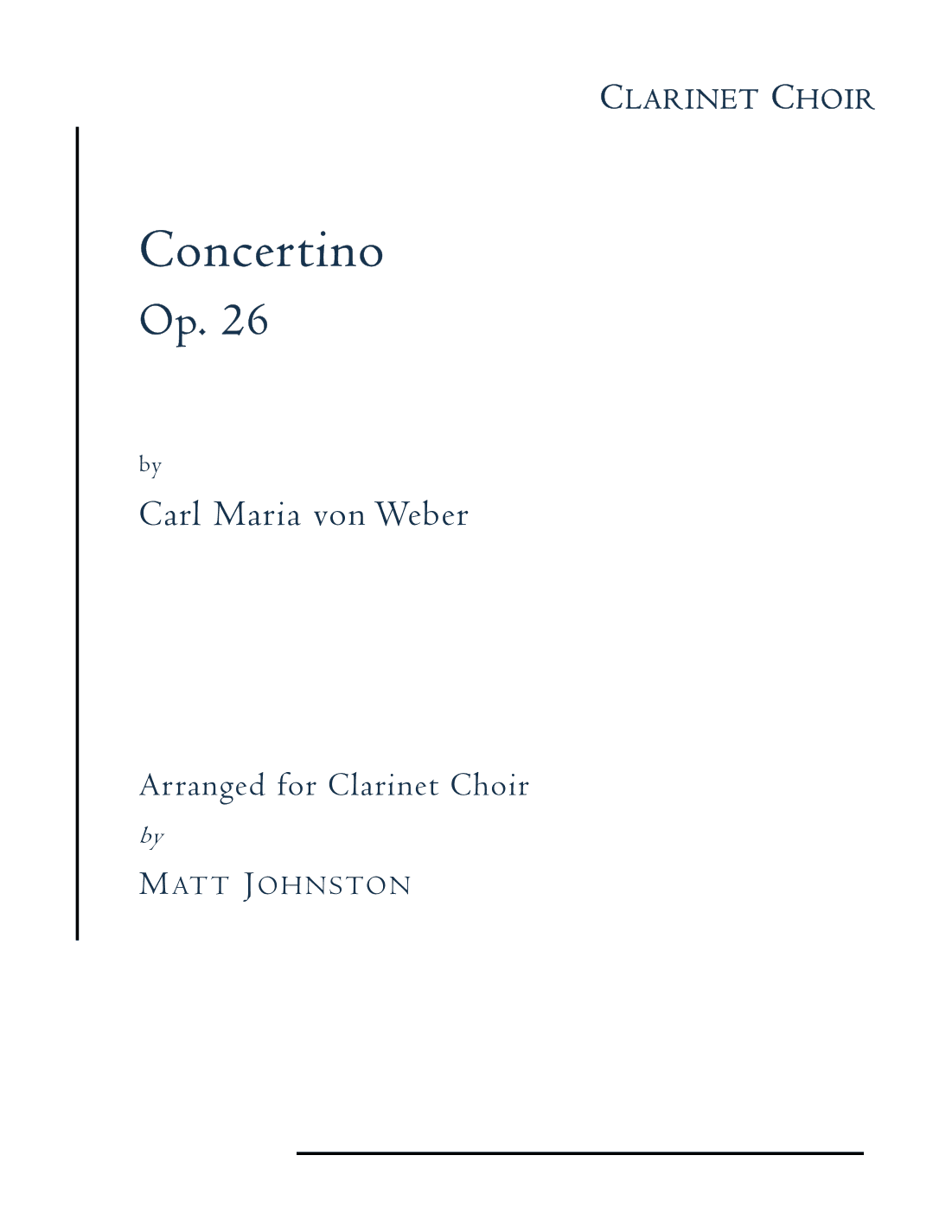 Concertino for Solo Clarinet and Clarinet Choir (arr. Matt Johnston)