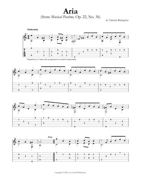 Aria (from Musical Pastime, Op. 22, No. 36) (arr. Mark Phillips)