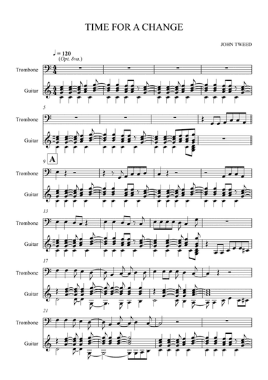 Time For Change for Trombone and Guitar