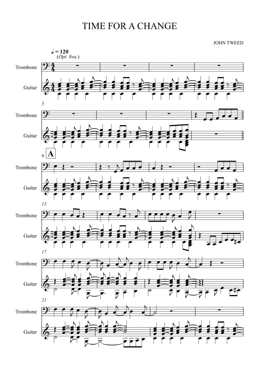 Time For Change for Trombone and Guitar