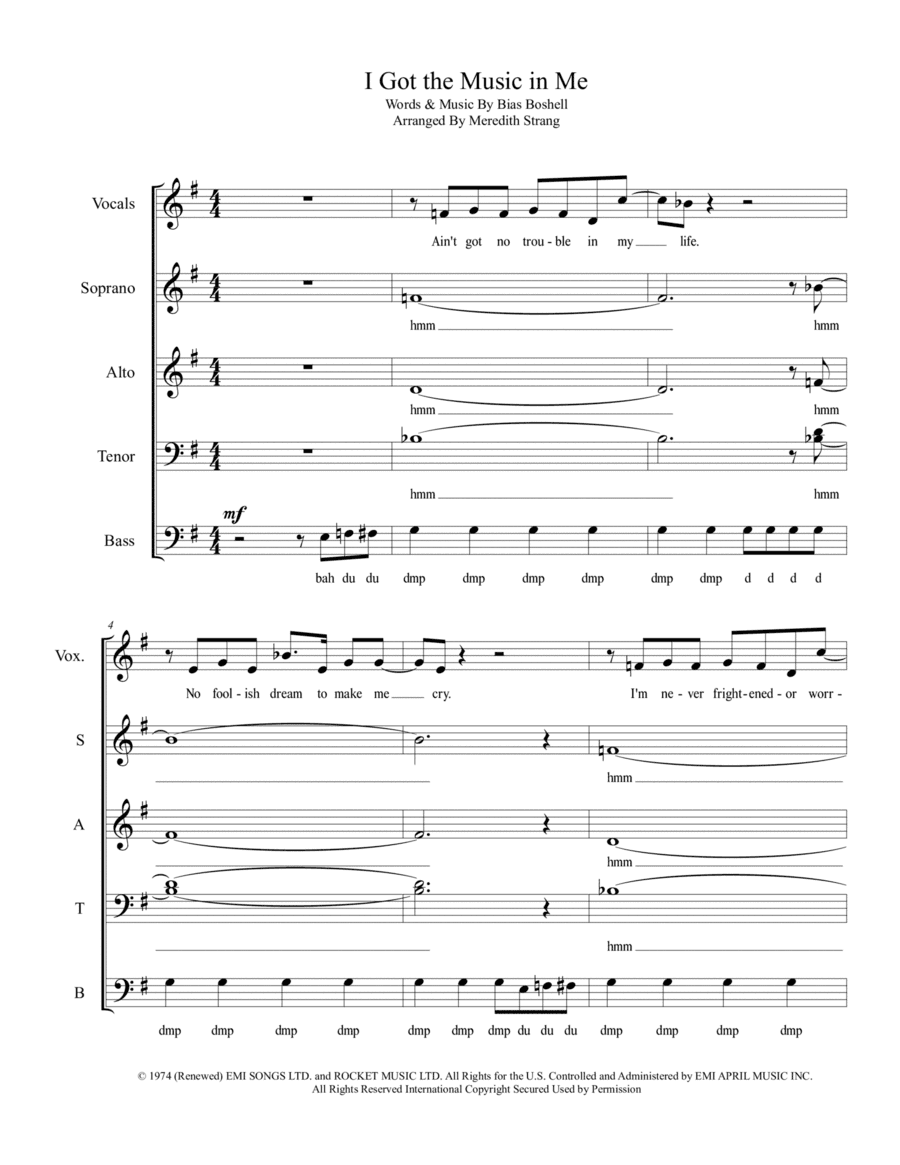 I've Got The Music In Me (arr. Meredith Strang)