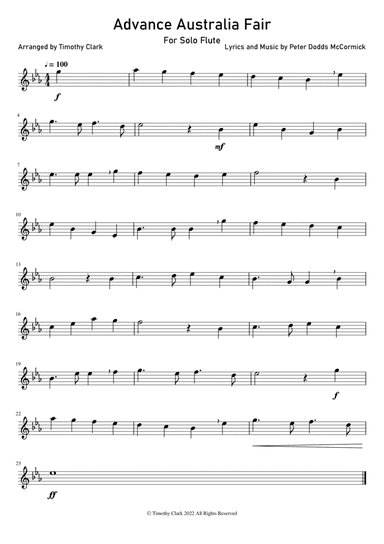 Advance Australia Fair (arr. Timothy Clark)