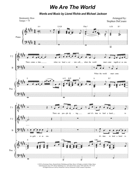 We Are The World (arr. Stephen DeCesare)