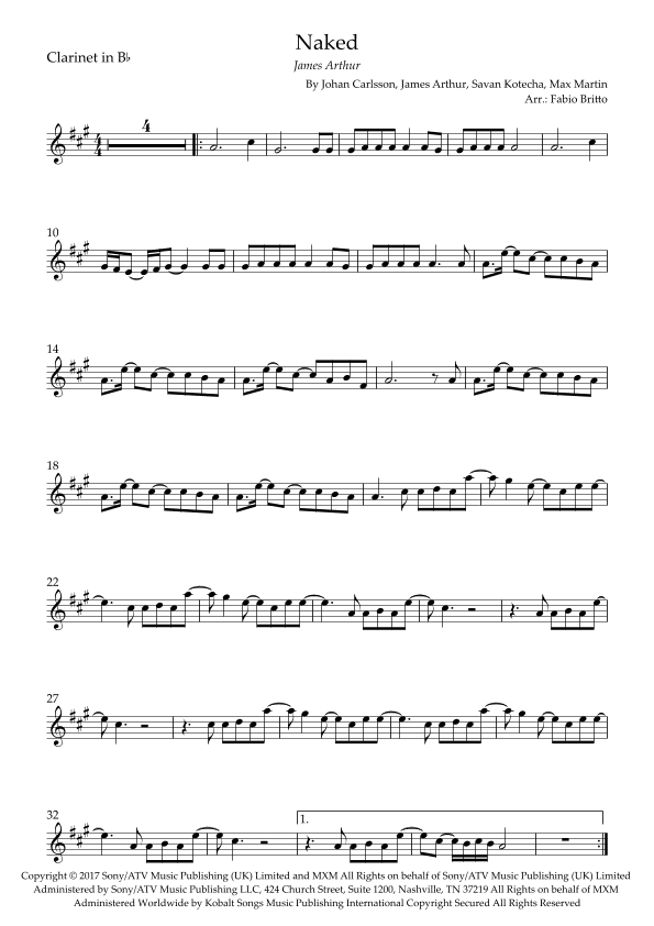 Naked (arr. Fabio Britto)