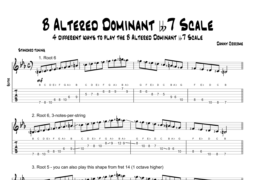 B Altered Dominant bb7 Scale (4 Ways to Play)