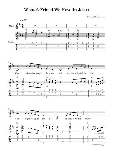 What A Friend We Have In Jesus (Vocal Solo and Guitar) (arr. Tyler Adams)
