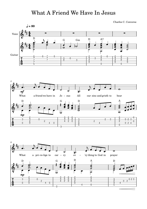 What A Friend We Have In Jesus (Vocal Solo and Guitar) (arr. Tyler Adams)