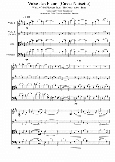 Waltz of the Flowers (The Nutcracker) for String Trio (arr. Samantha J Bramley - stringspirational@gmail.com)